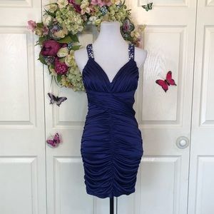 Jewel Ruched Bodycon Mini Dress